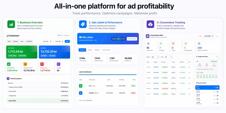 WooTrack dashboard preview