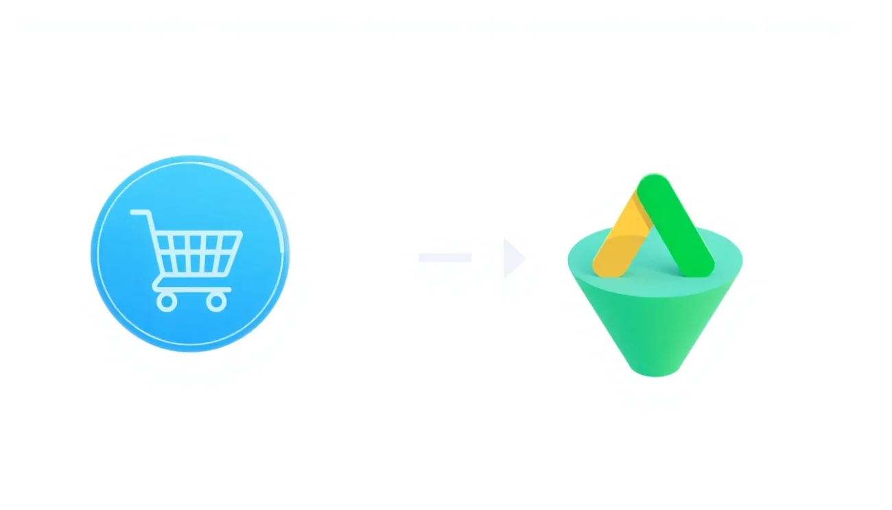 Diagram showing how offline conversion values flow from WooCommerce to Google Ads for profit bidding