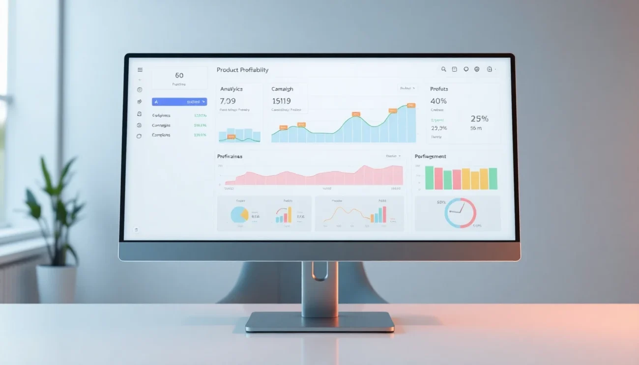 WooTrack POAS dashboard showing per-product profit labels and Google Ads campaign optimization for WooCommerce